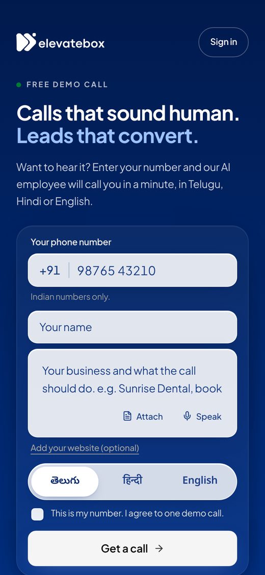 Voice, live app screen